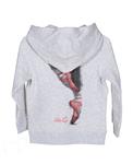 Sudadera de ballet  puntas LIKE G de algodón, con cremaller y capucha. Forro polar interior