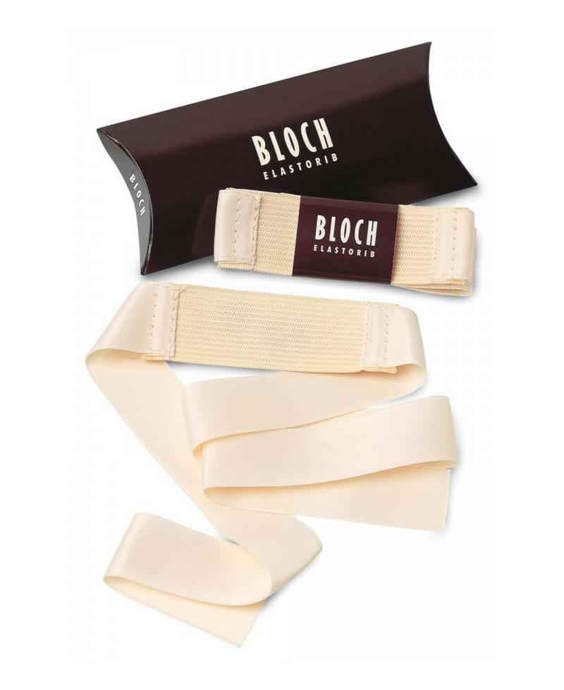 Bloch cintas para Puntas con elástico cosido.Color rosa palo mate