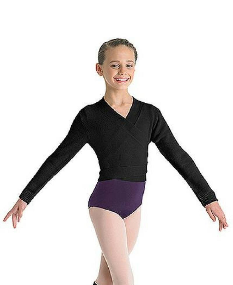 Chaqueta cruzada básica infantil de punto para danza Bloch CZ0999